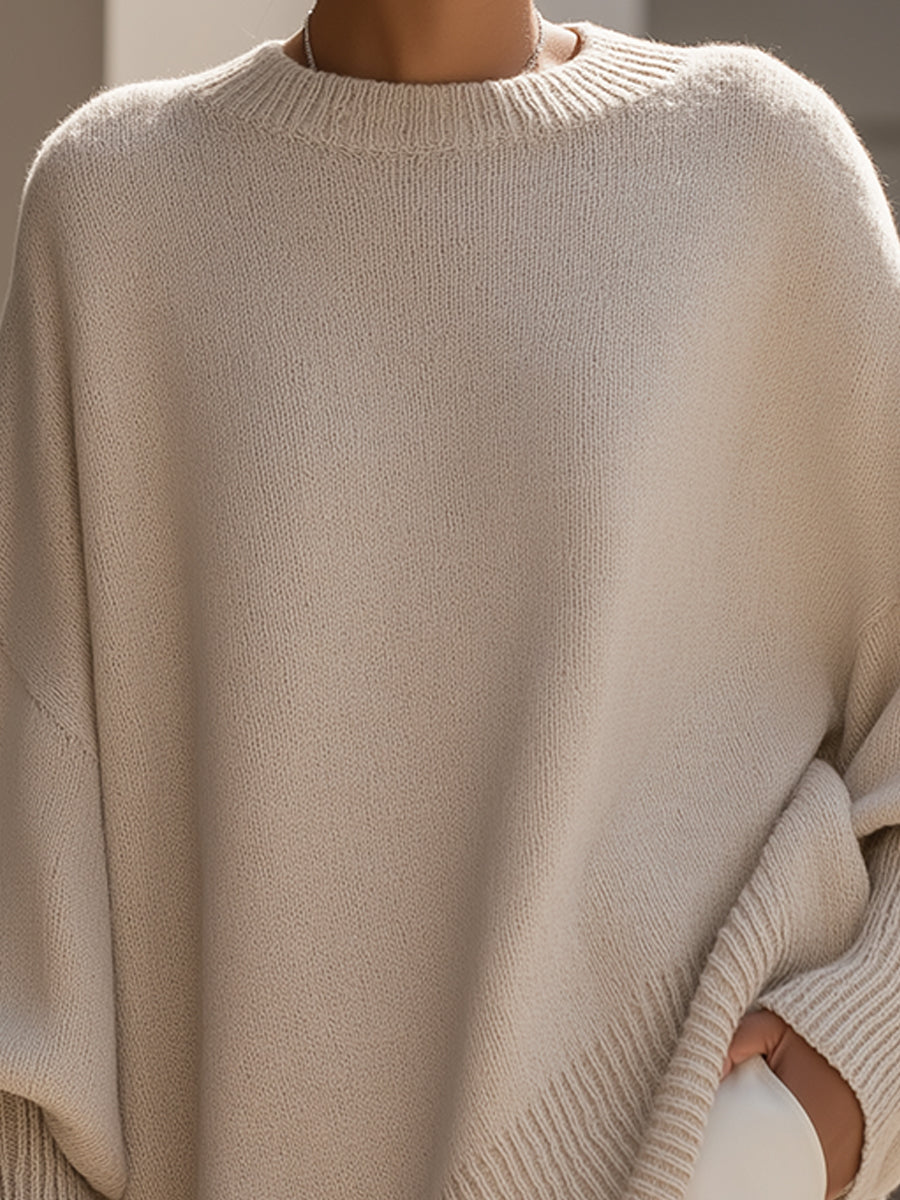 Women's Oversized Knit Jumper – soft mid-weight layer – product view 3