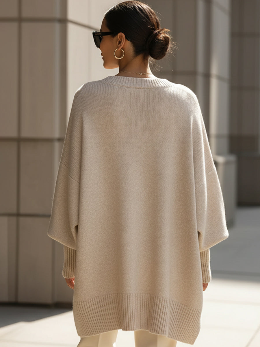 Women's Oversized Knit Jumper – soft mid-weight layer – product view 2