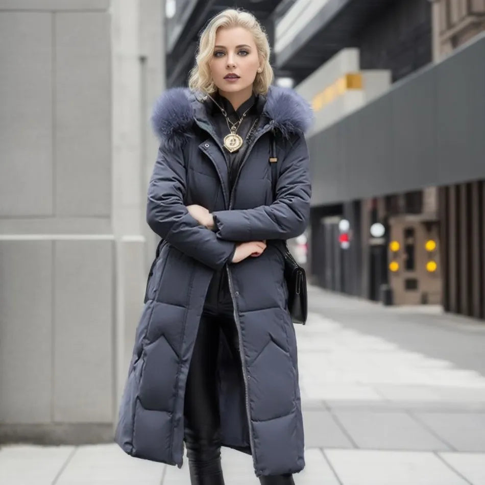 Women's Puffer Coat – The Delphine-Rose by Huna – view 13