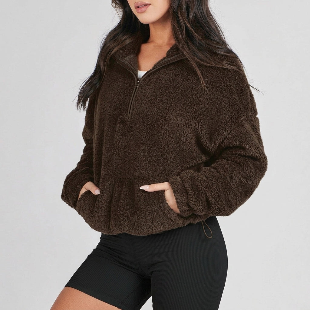 Women's Cashmere Half Zip Jumper UK – Soft Knit – The Valeriane – image 1