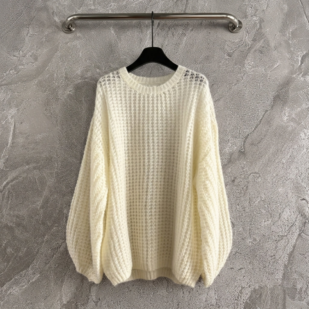 Women's Wool Jumper UK – textured loose fit, view 1