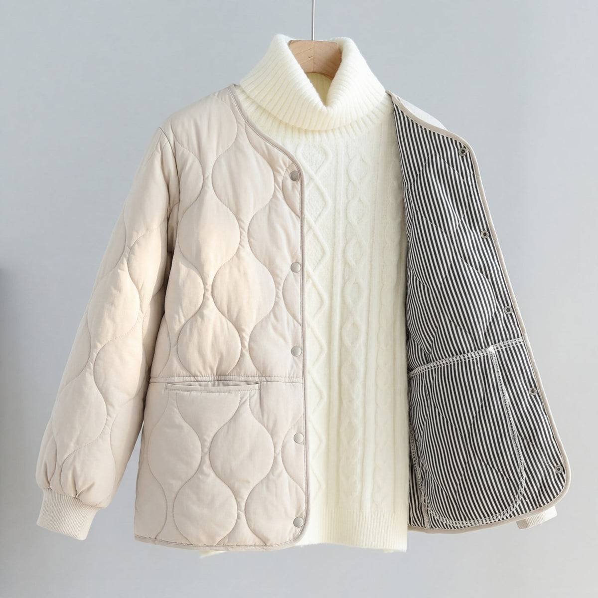 Women's Padded Parka UK – lightweight quilting, view 2
