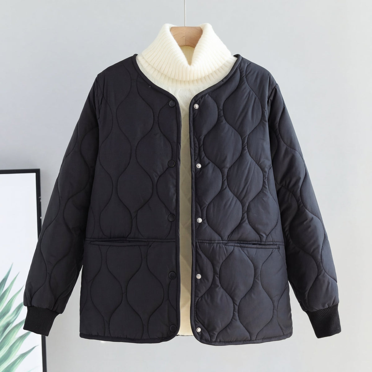 Women's Padded Parka UK – lightweight quilting, view 3