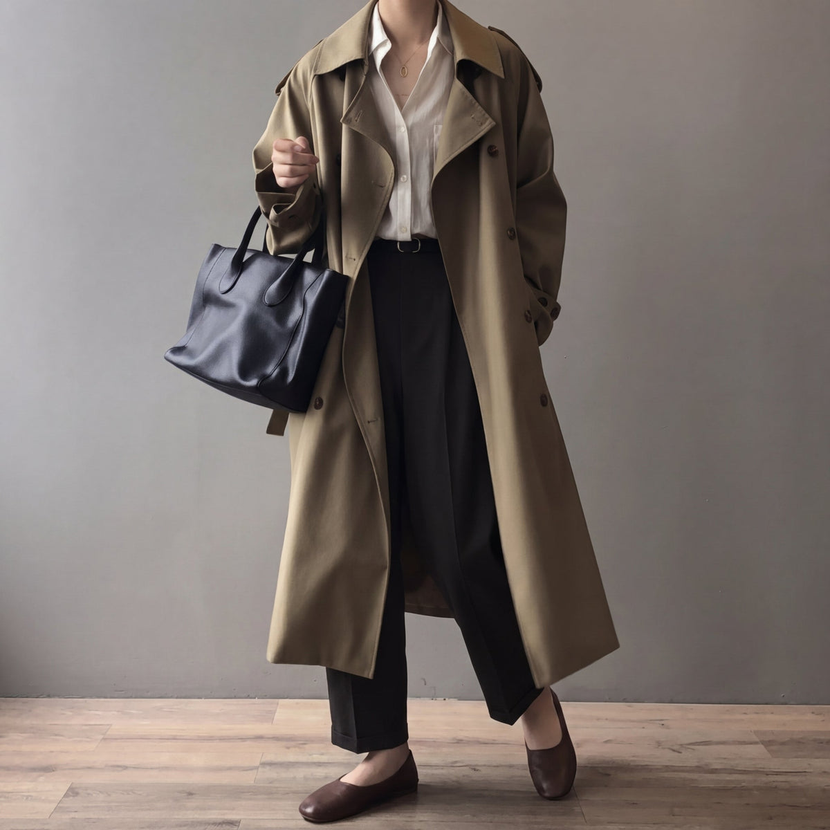 Women's Gabardine Trench Coat UK – belted double-breasted, view 1