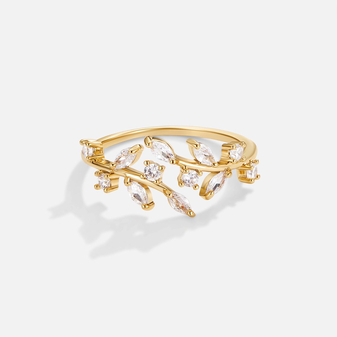 The Vine – Women's 18K Gold Crystal Ring | Huna Signatures