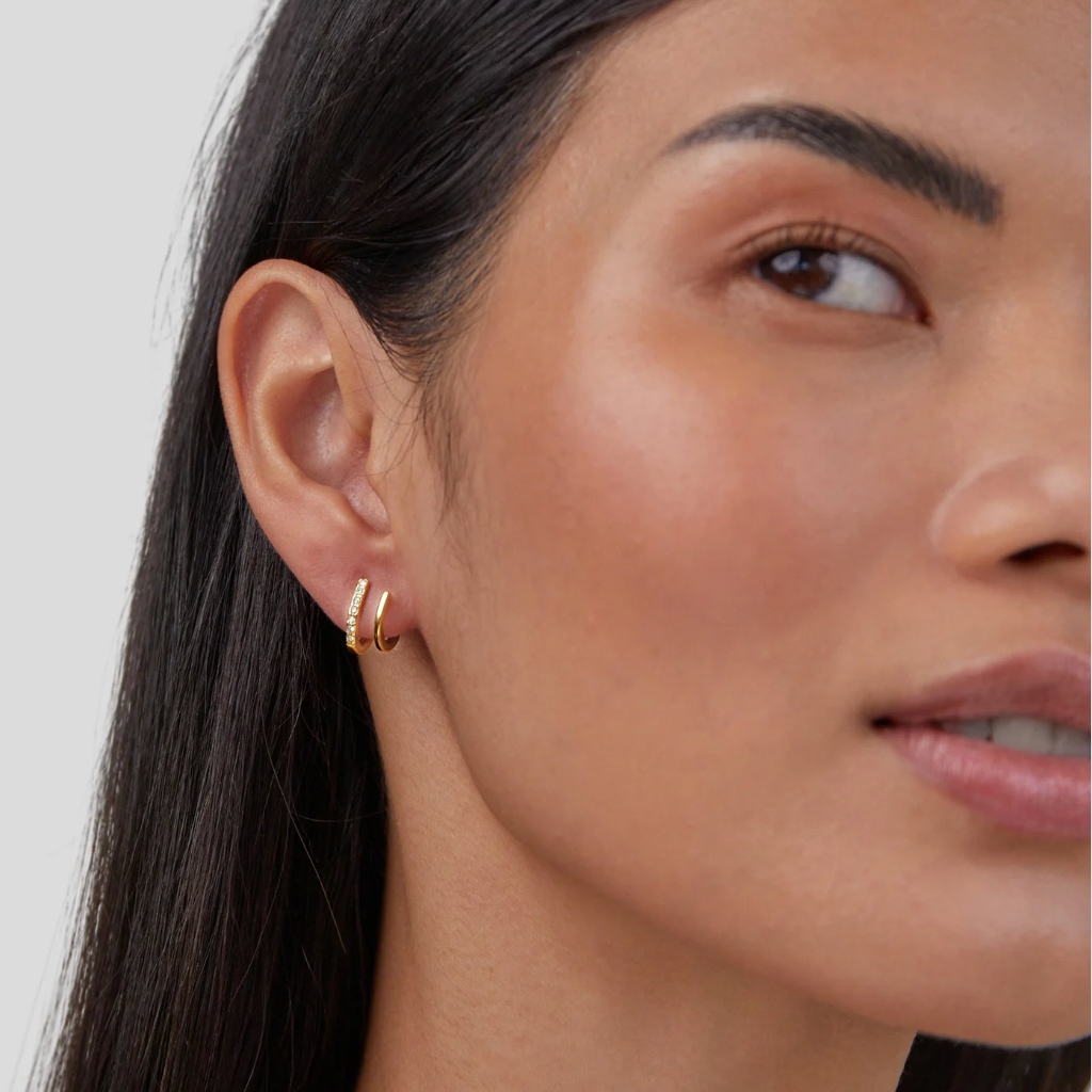 The Claw – Women's 18K Gold Crystal Earrings | Huna Signatures