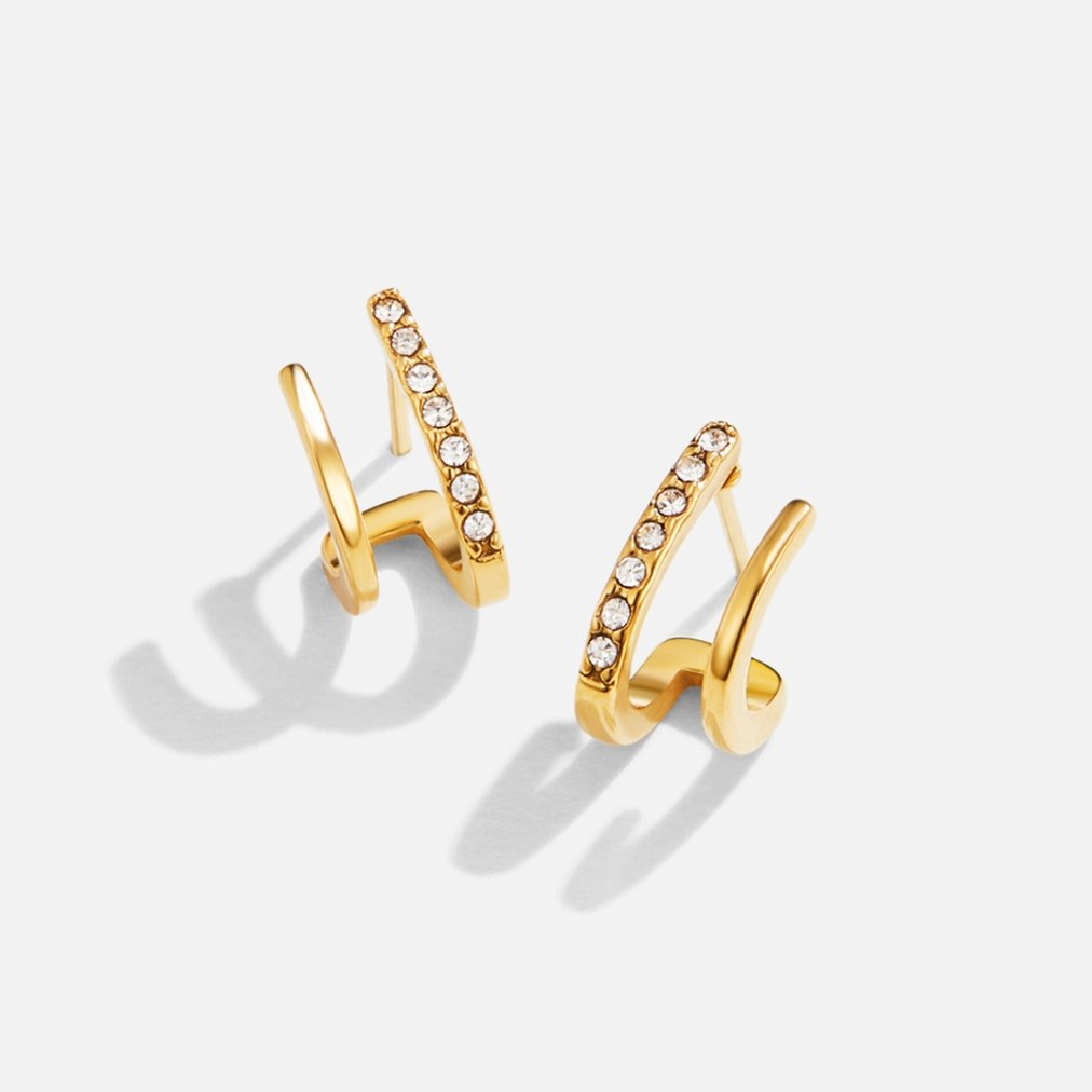 The Claw – Women's 18K Gold Crystal Earrings | Huna Signatures