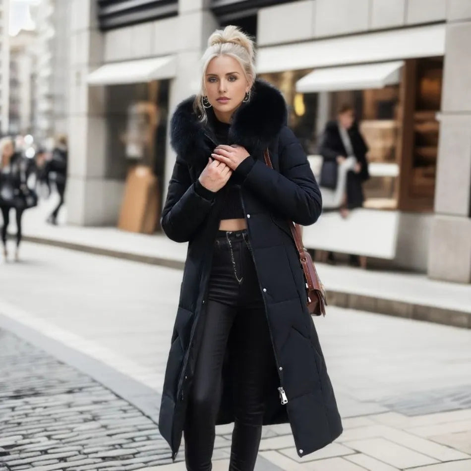 Women's Puffer Coat – The Delphine-Rose by Huna – view 6