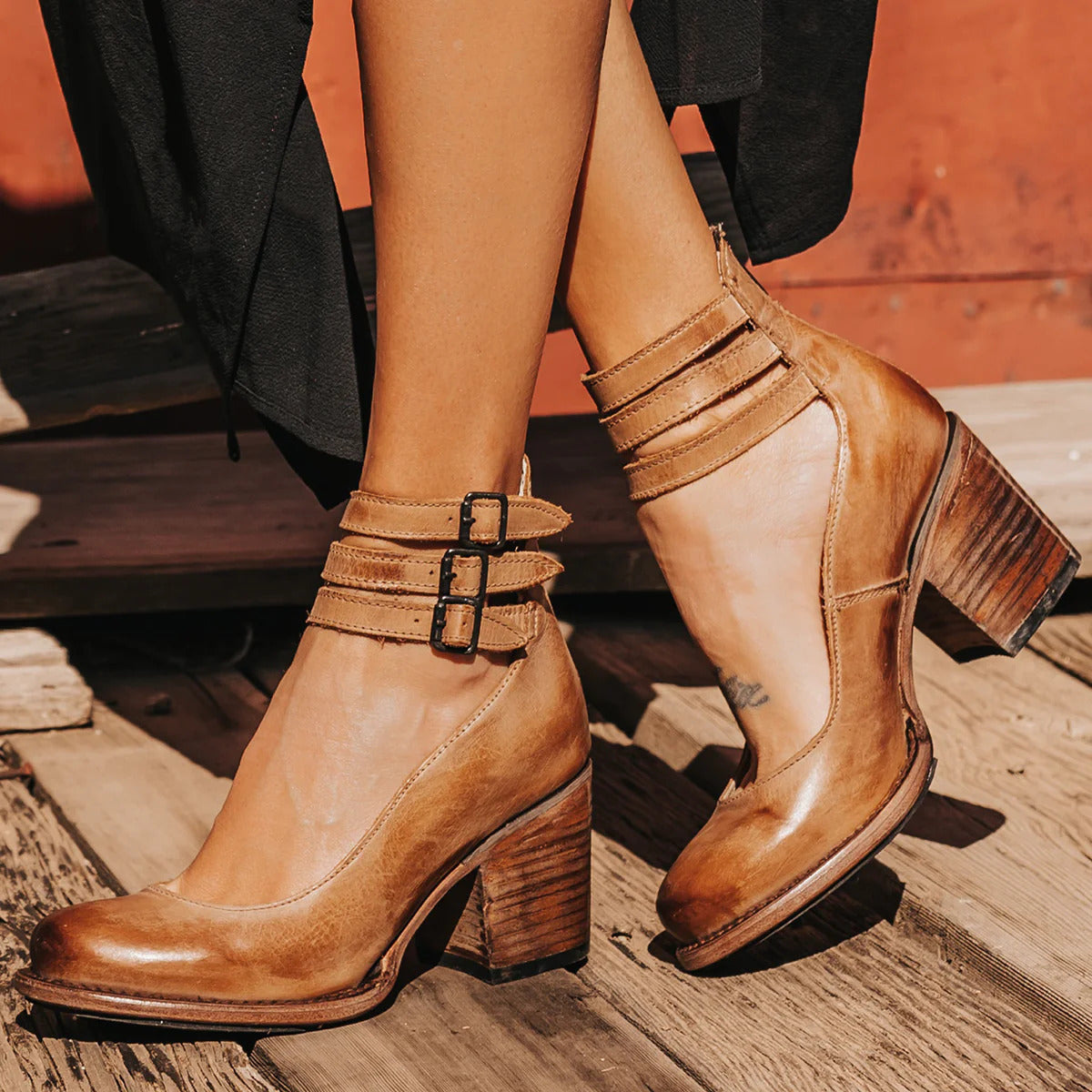 Women's comfort strap heels – The Margaret by Huna – view 1