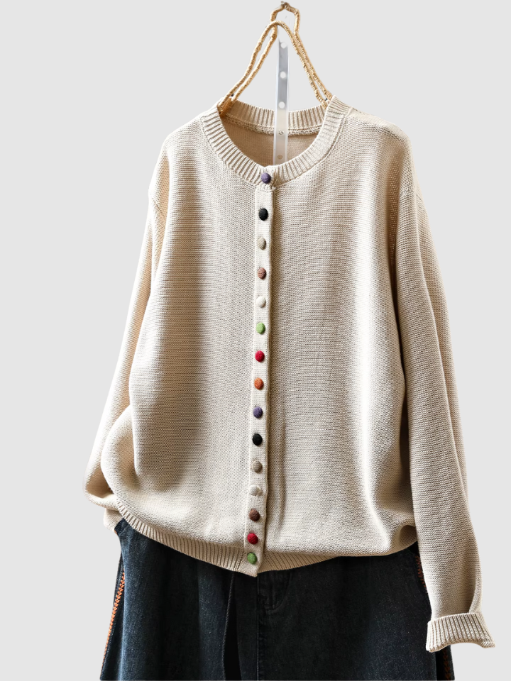 Women's Knitted Cardigan UK – classic button front, view 1