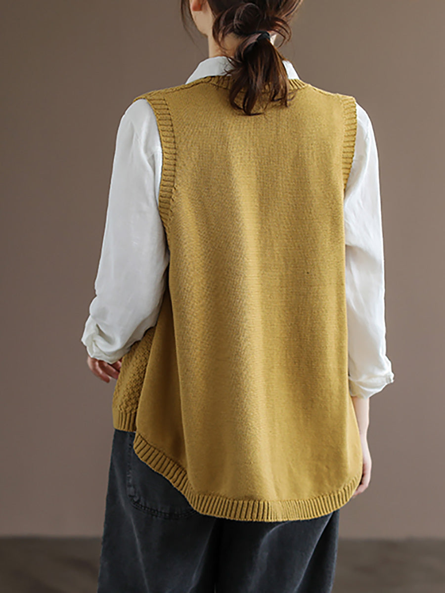 Women's Plus Size Button Knit Cardigan – cotton v-neck high-low hem, view 2 | The Ilaria | Huna