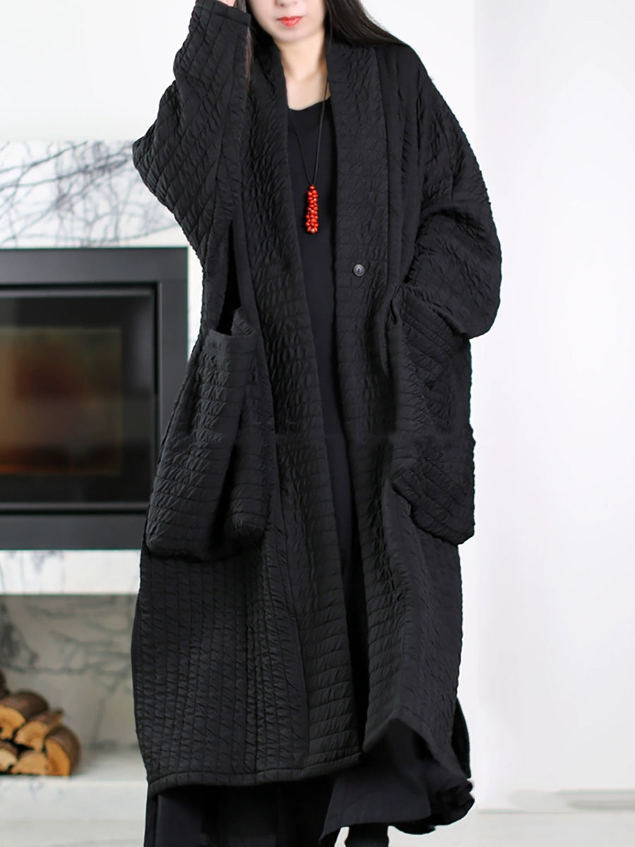 Women's Plus Size Padded Long Coat – hooded winter layer, view 4 | The Oriane | Huna