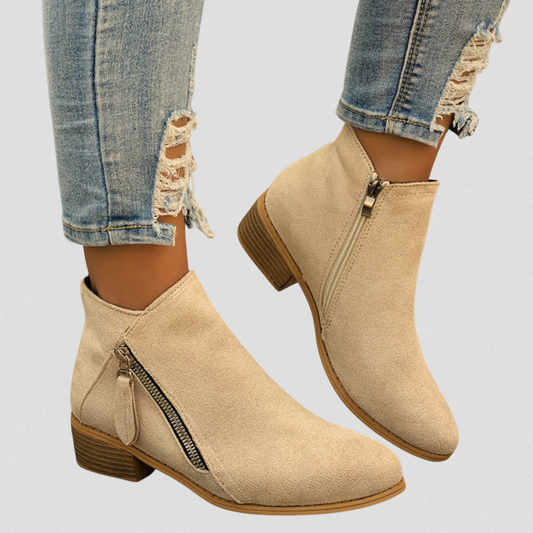 Women's Comfort Zip Ankle Boots – cushioned everyday fit, view 7 | The Araminta | Huna
