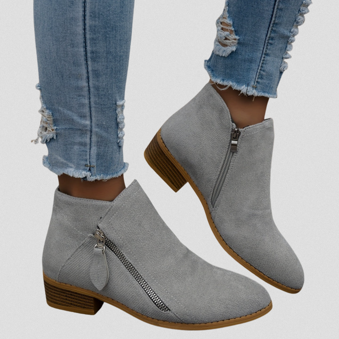 Women's Comfort Zip Ankle Boots – cushioned everyday fit, view 5 | The Araminta | Huna