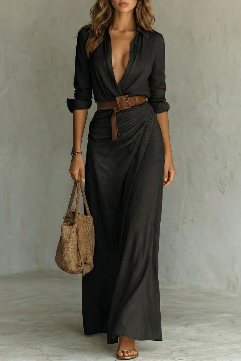 Women's wrap maxi dress – The Dovienne by Huna – view 5