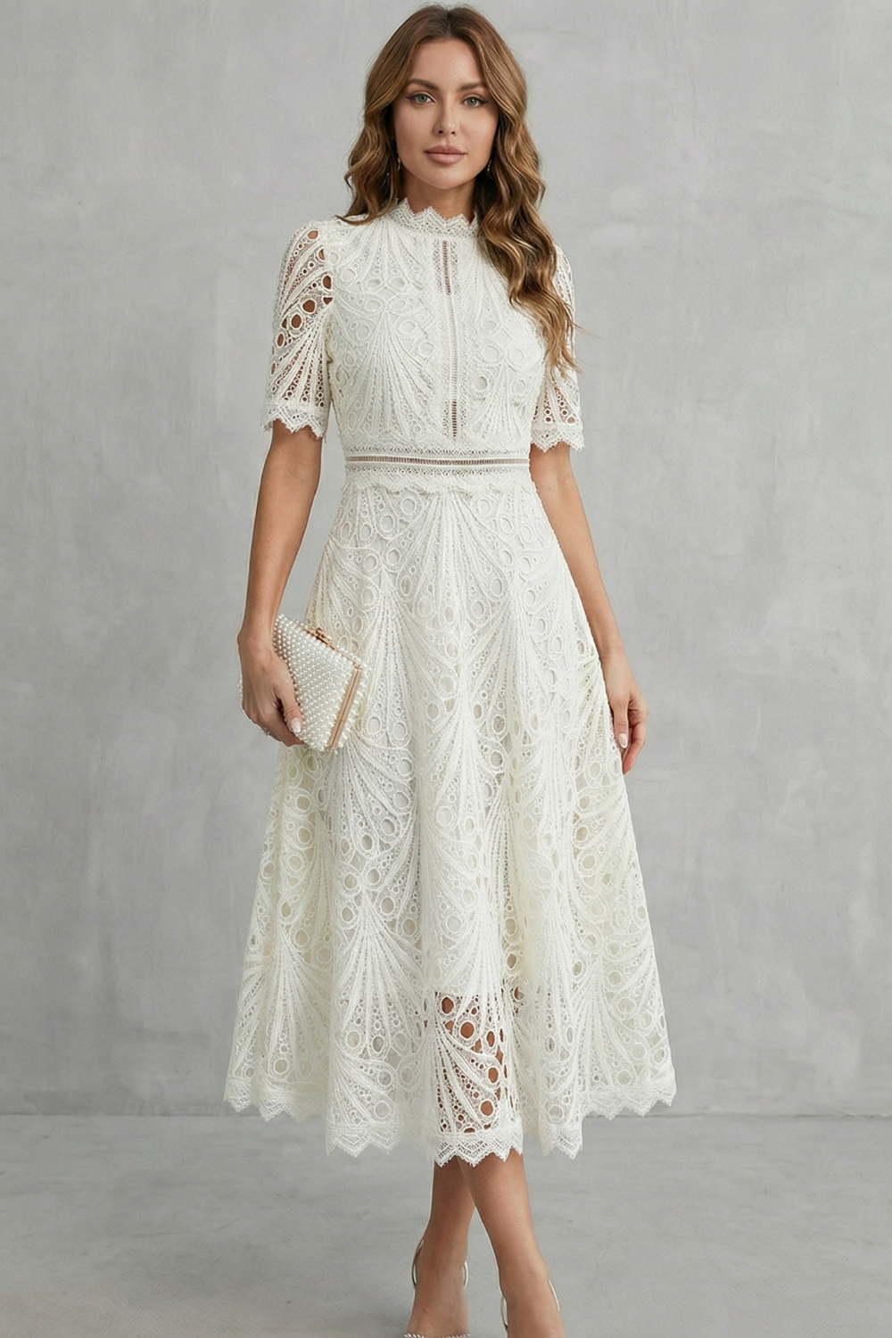 Women's lace midi dress – The Ameliane by Huna – view 6