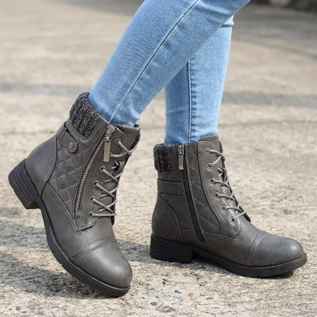 Women's Leather Ankle Boots UK – comfort low heel, view 4