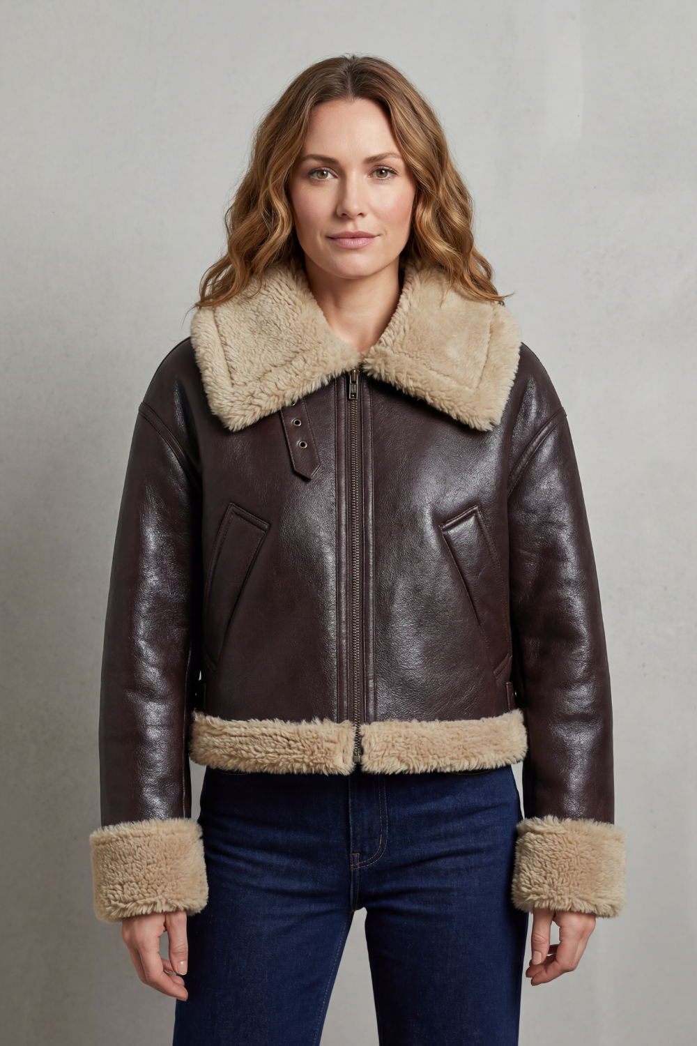 Women's Fleece Aviator Jacket – The Lavendria, view 2