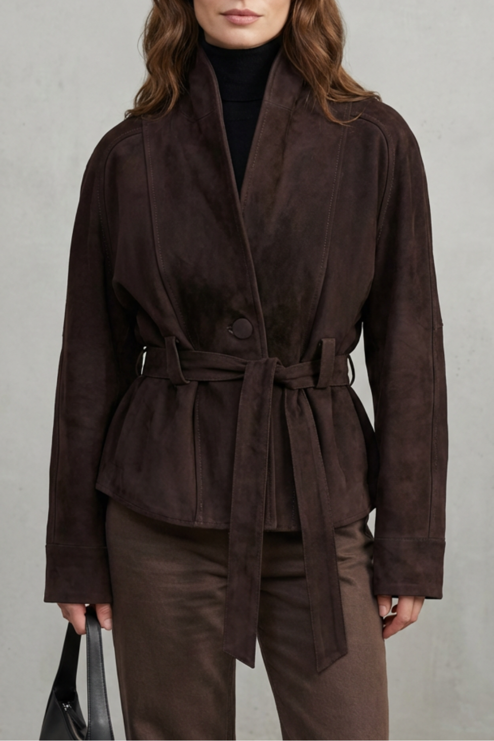 Women's Cropped Wool Jacket – The Amandelle, view 1