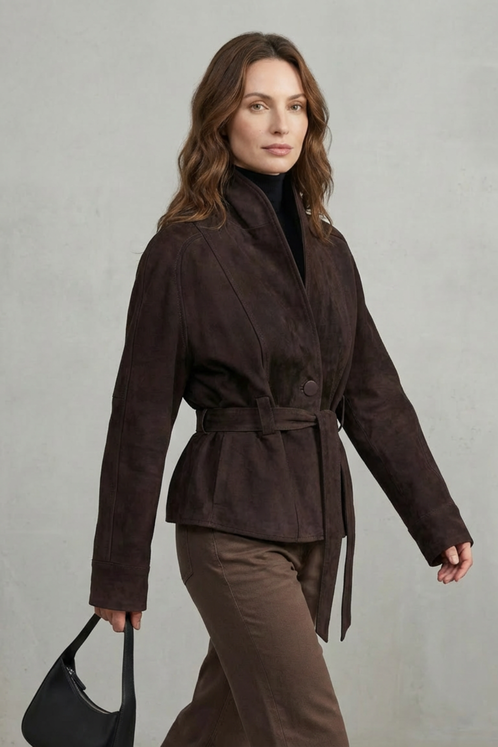 Women's Cropped Wool Jacket – The Amandelle, view 3