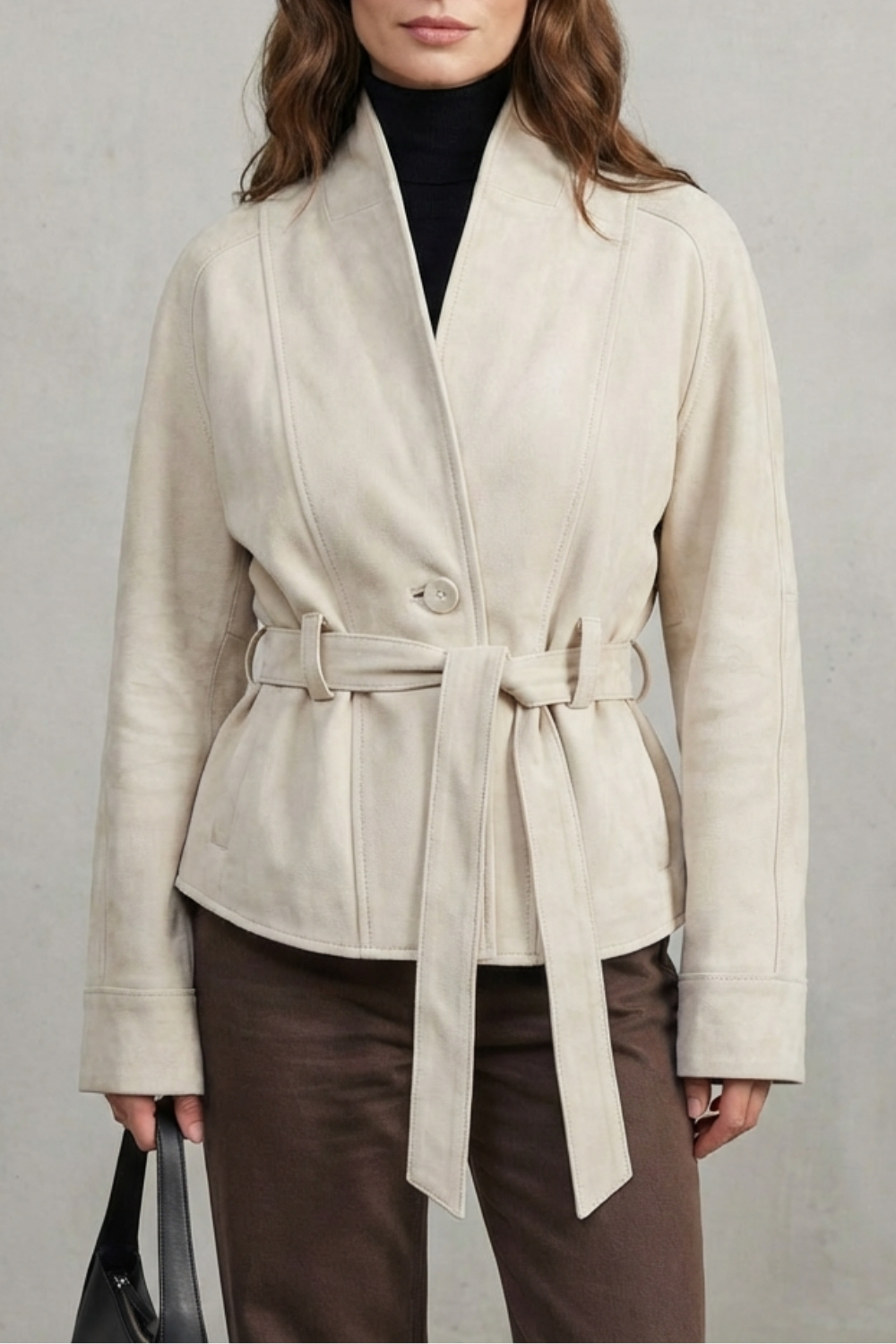 Women's Cropped Wool Jacket – The Amandelle, view 5