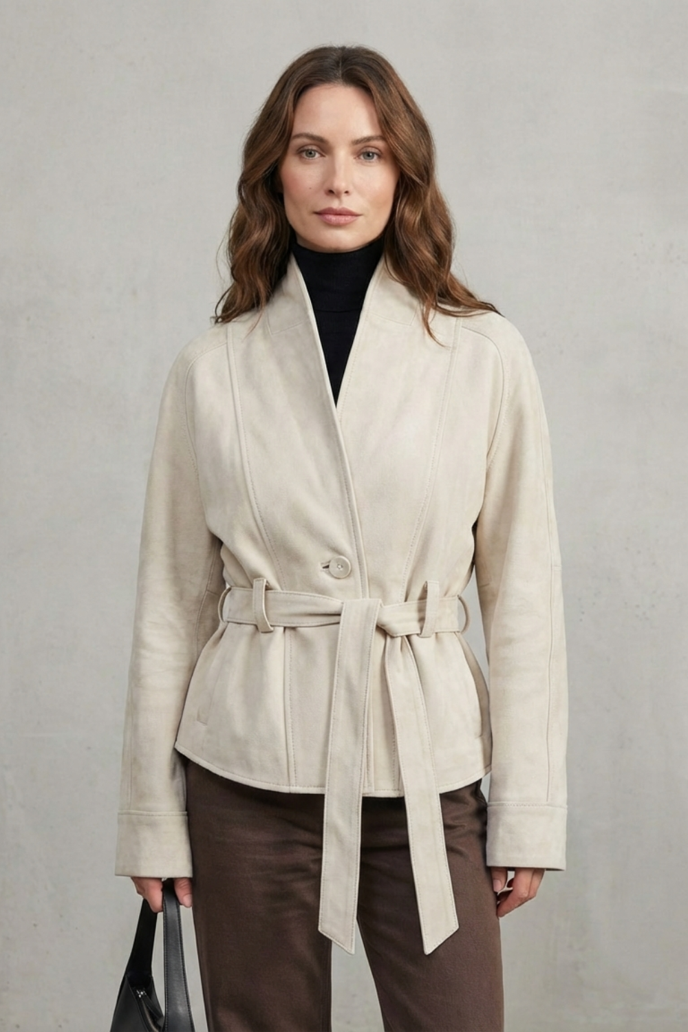 Women's Cropped Wool Jacket – The Amandelle, view 6