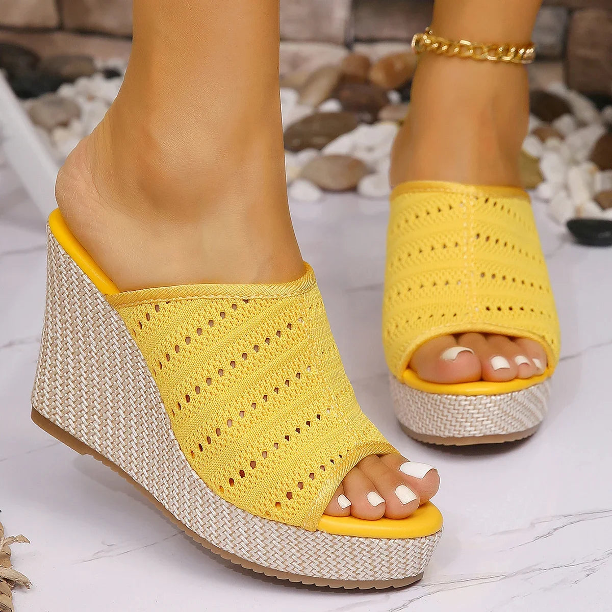 Women's Espadrille Wedge Sandals – Knit | The Fern | Huna