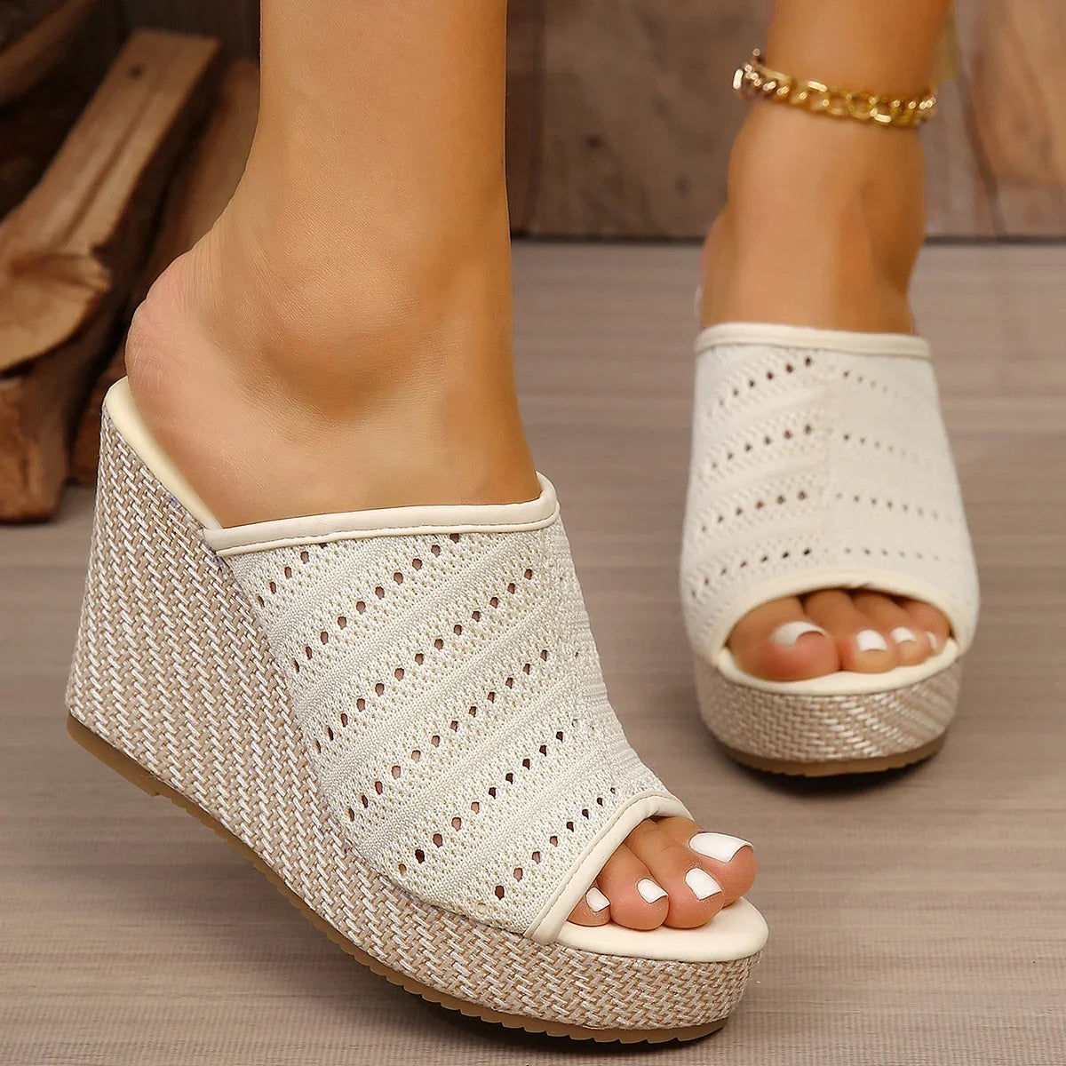 Women's Espadrille Wedge Sandals – Knit | The Fern | Huna