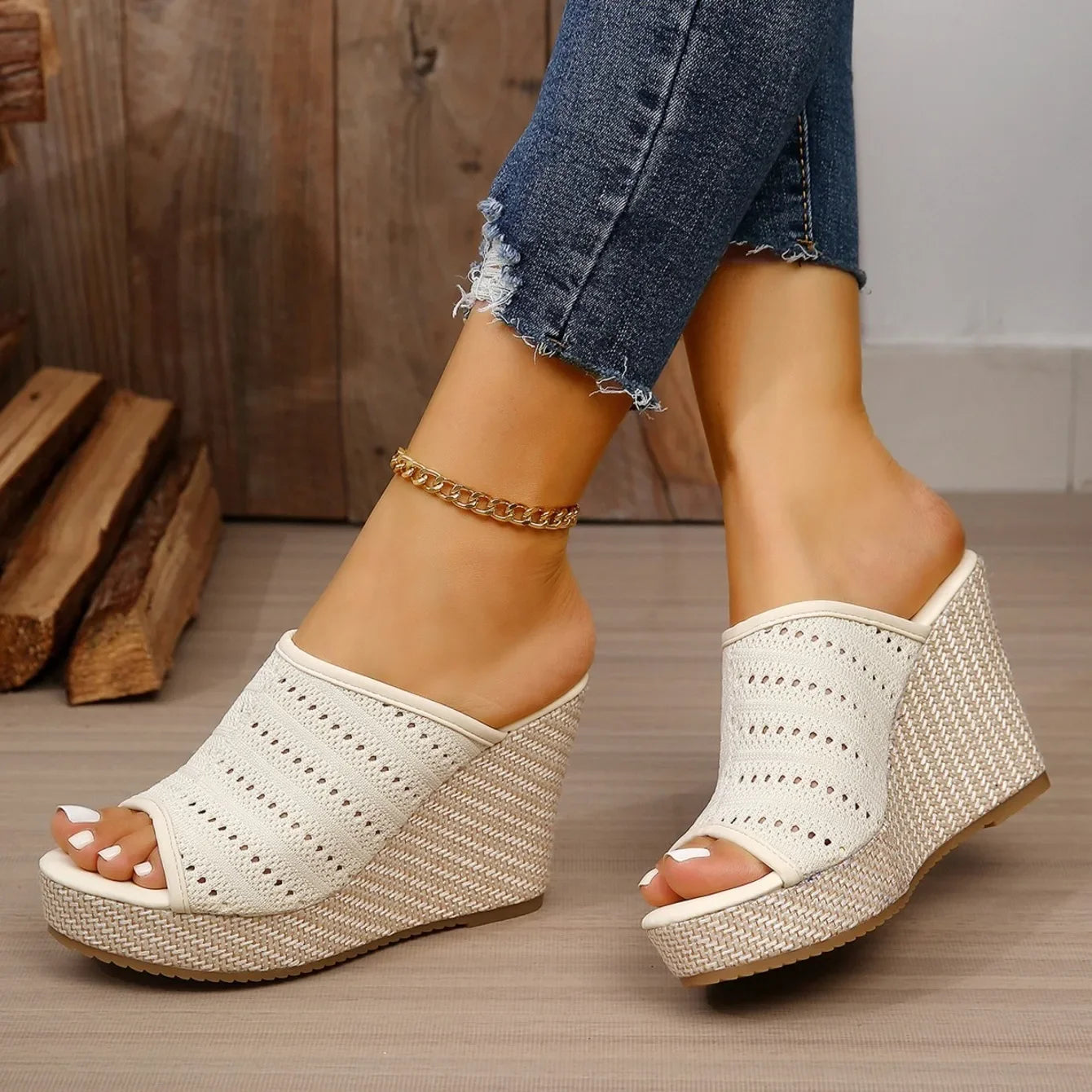 Women's Espadrille Wedge Sandals – Knit | The Fern | Huna