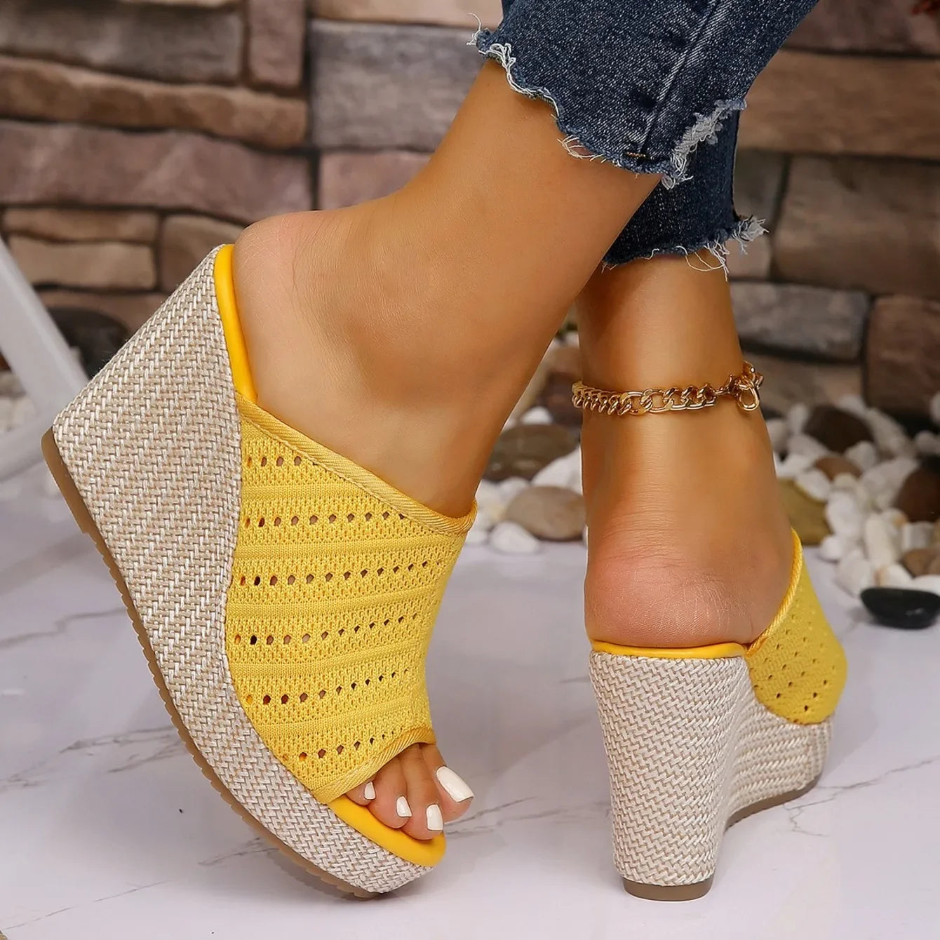 Women's Espadrille Wedge Sandals – Knit | The Fern | Huna