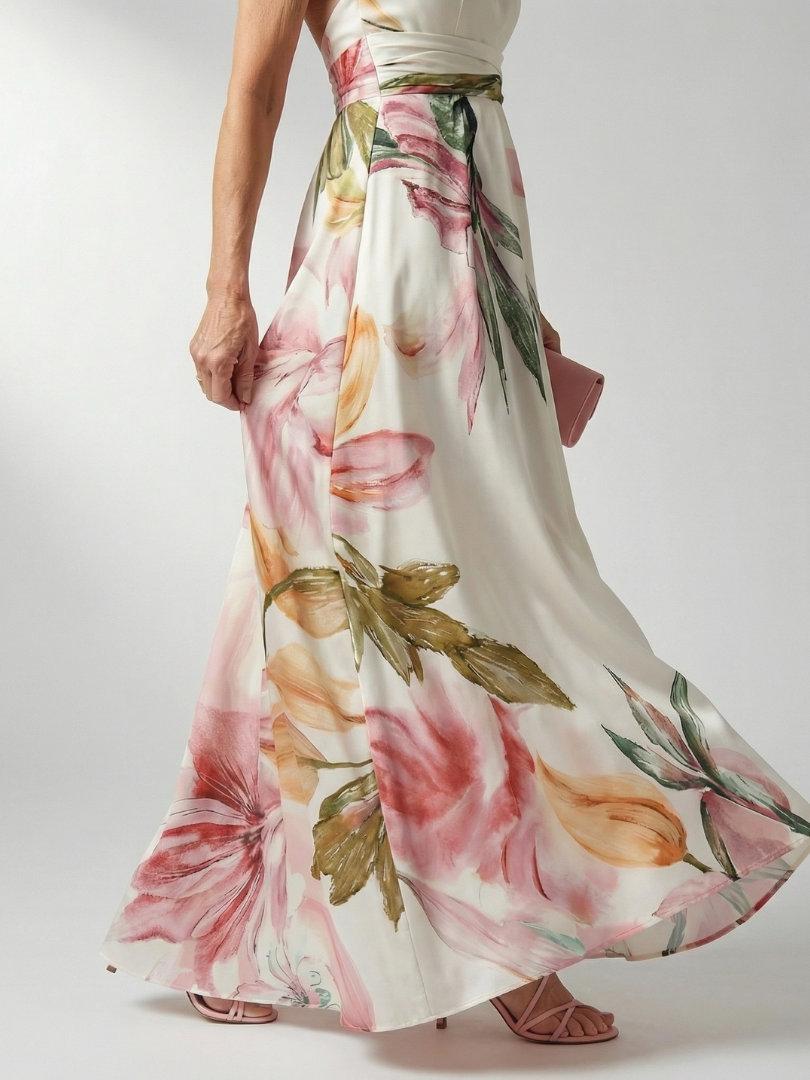 Amiel – Women's Floral Halter Maxi Dress | Huna