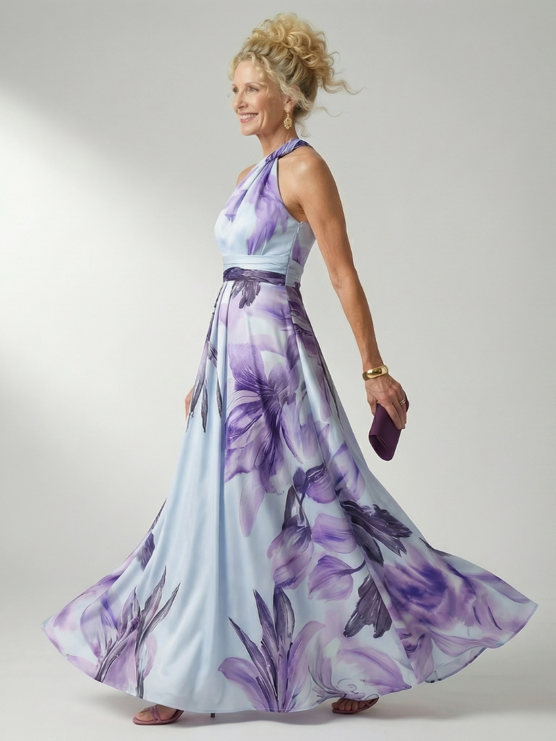 Amiel – Women's Floral Halter Maxi Dress | Huna