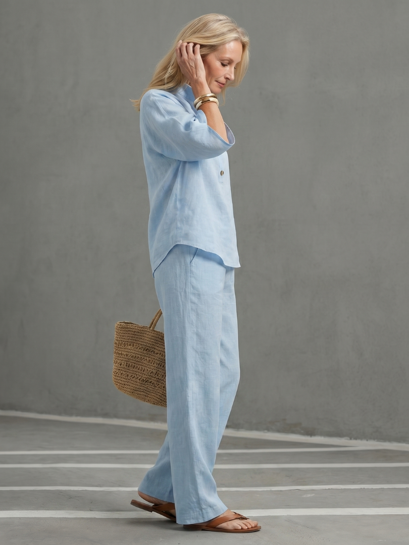 Women's Tunic & Trouser Set – Button Front Co-ord | The Amity | Huna