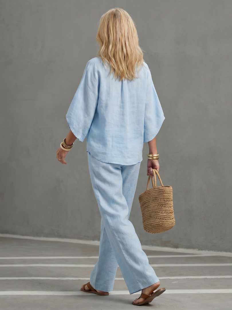 Women's Tunic & Trouser Set – Button Front Co-ord | The Amity | Huna