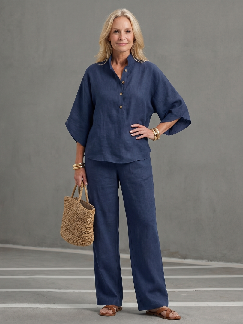 Women's Tunic & Trouser Set – Button Front Co-ord | The Amity | Huna