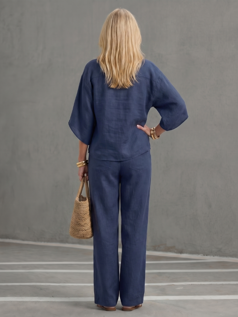 Women's Tunic & Trouser Set – Button Front Co-ord | The Amity | Huna