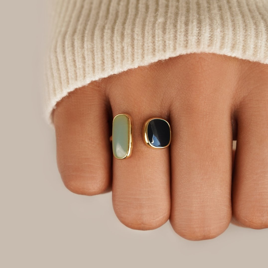 The Aqua – Women's Aquamarine Wrap Ring | Huna Signatures