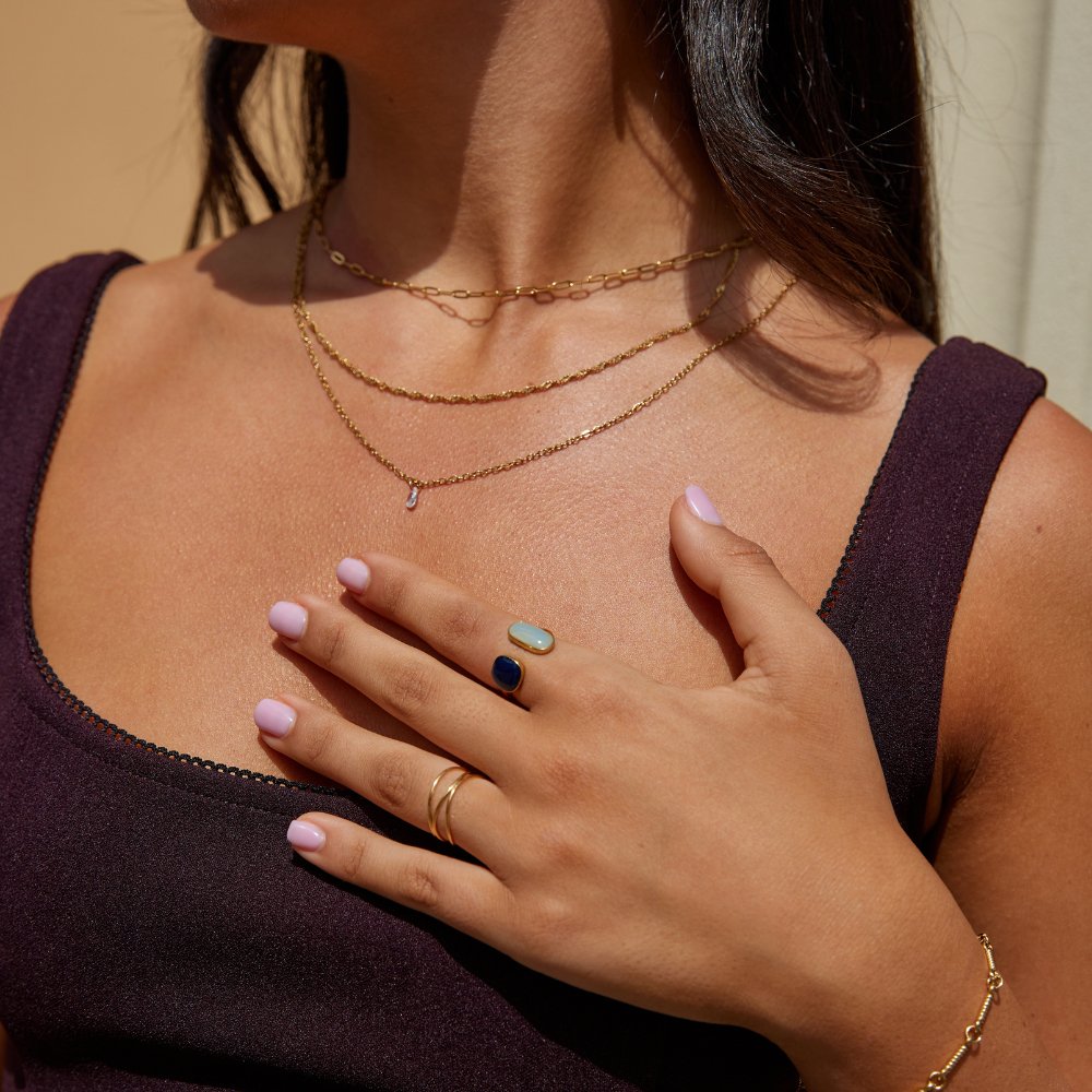 The Aqua – Women's Aquamarine Wrap Ring | Huna Signatures