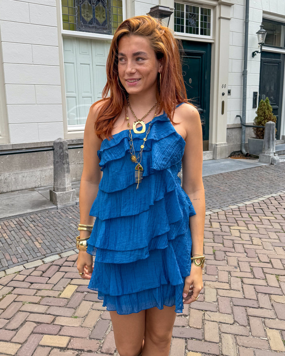 The Piper – Women's Asymmetric Ruffle Mini Dress | Huna