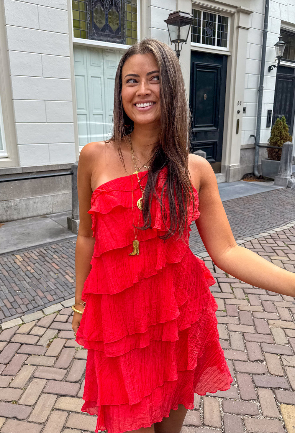 The Piper – Women's Asymmetric Ruffle Mini Dress | Huna