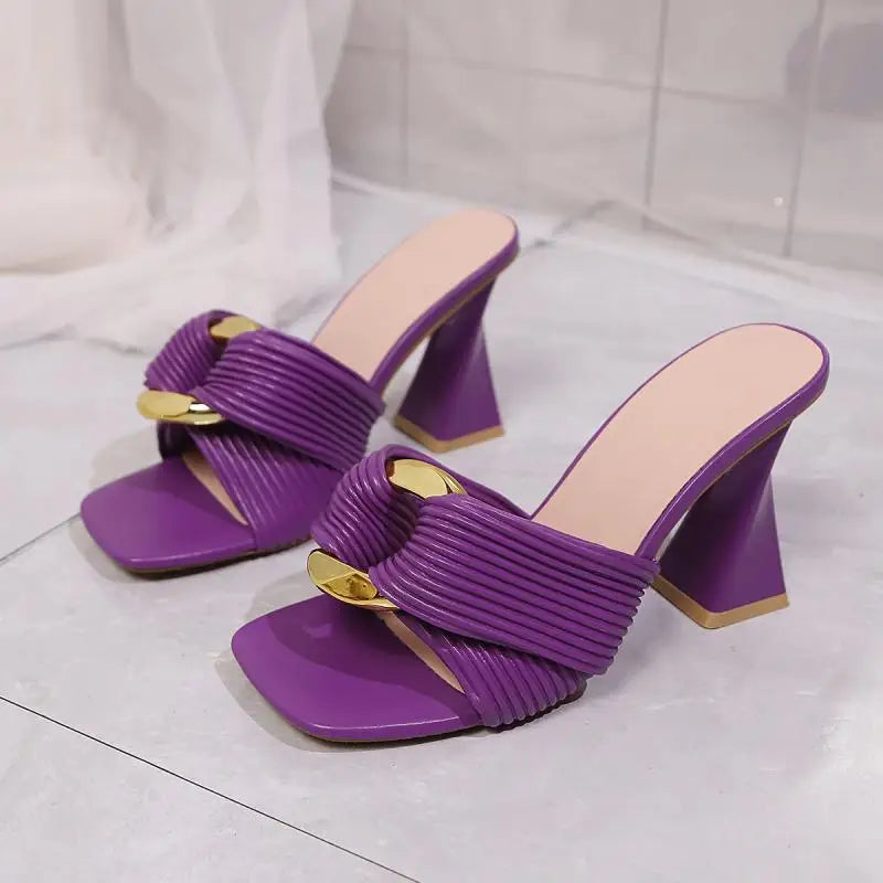 Women's Loop Sandals – Ribbed Metal Ring | The Aura | Huna