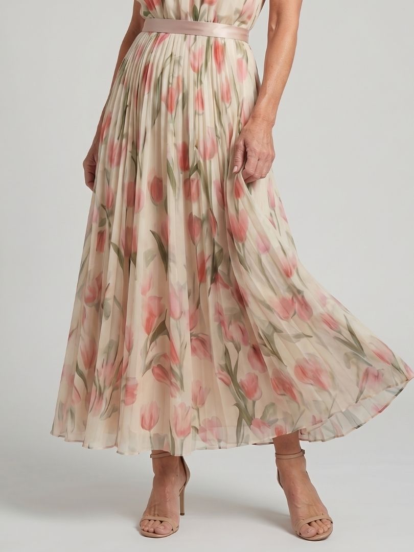 Aurelle – Women's Floral Halter Neck Midi Dress | Huna