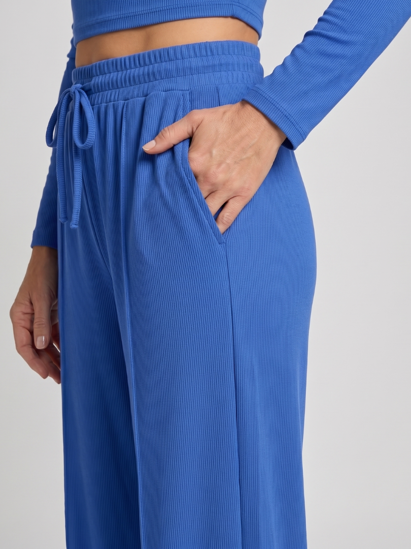 Women's Crop Top & Wide Leg Pants Set – Co-ord | The Avam | Huna