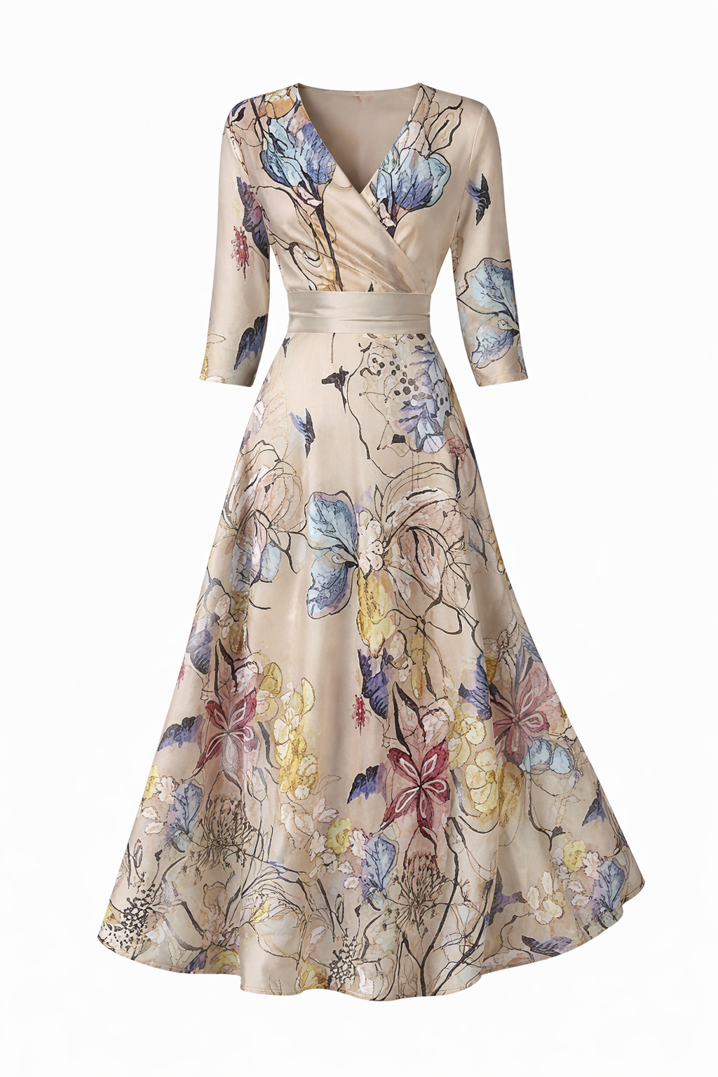 The Margot – Women's Floral Midi Dress – Huna