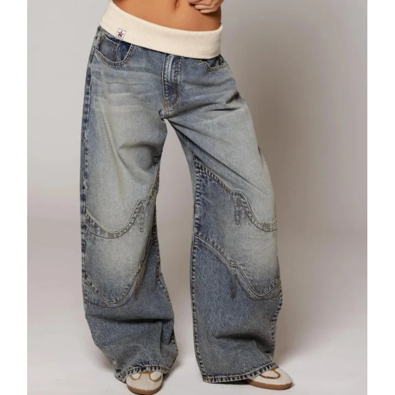 Women's Baggy Jeans UK – statement seam, view 2