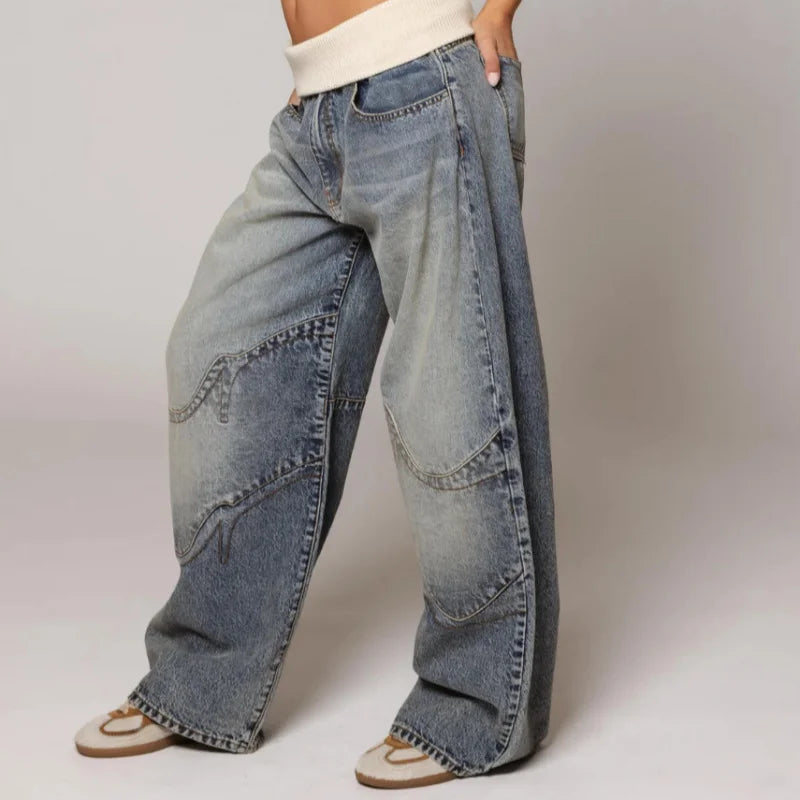 Women's Baggy Jeans UK – statement seam, view 3
