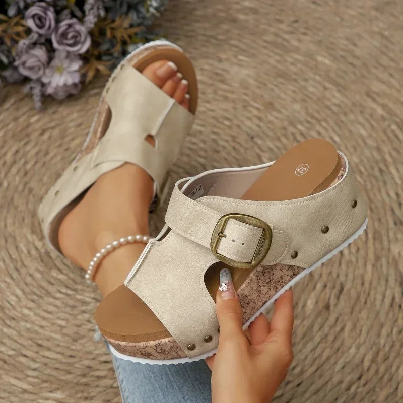 Women's Platform Sandals – Cushioned Flat | The Bella | Huna