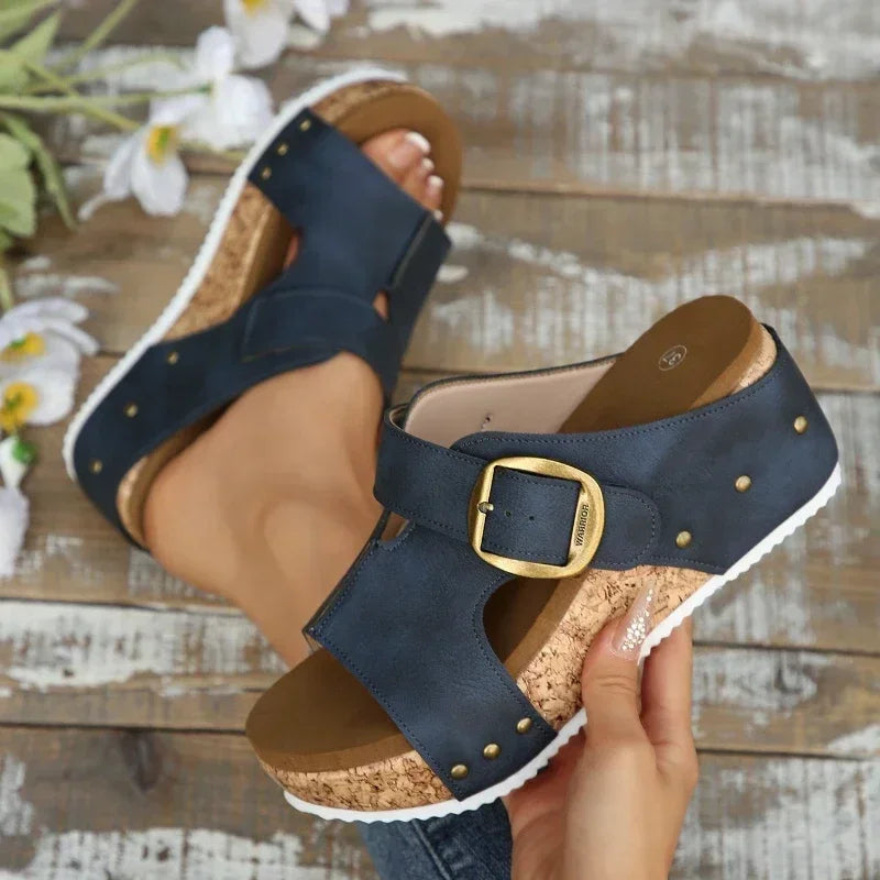 Women's Platform Sandals – Cushioned Flat | The Bella | Huna