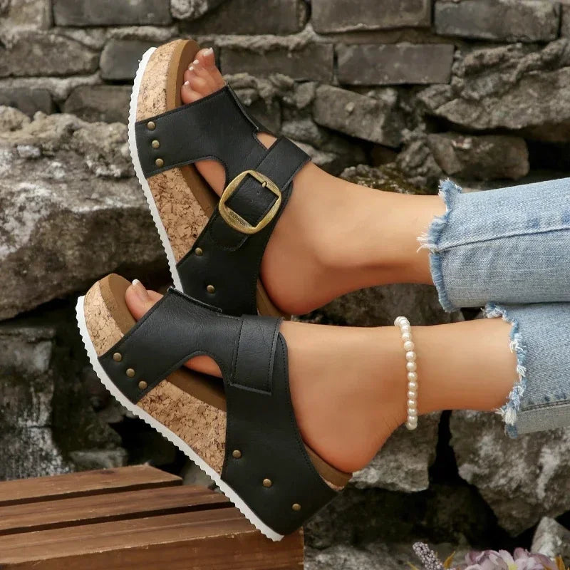 Women's Platform Sandals – Cushioned Flat | The Bella | Huna