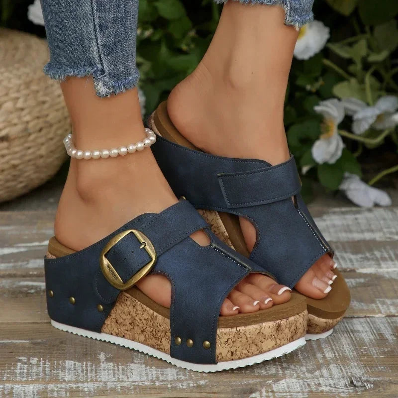 Women's Platform Sandals – Cushioned Flat | The Bella | Huna